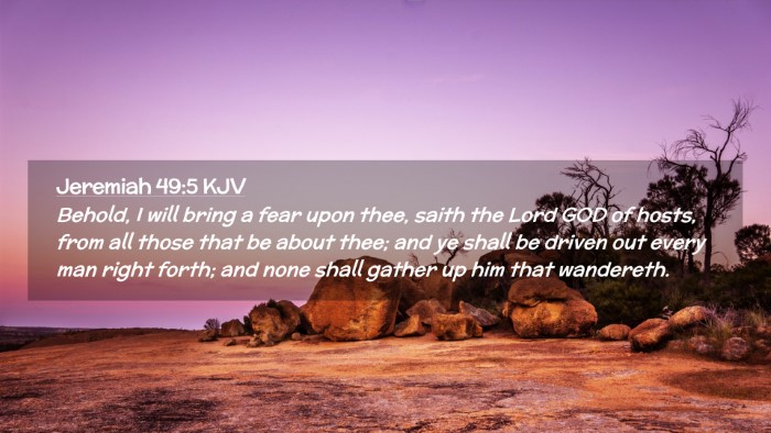 Picture 02 - Jeremiah 49:5 KJV Desktop Wallpaper - Behold, I will bring a fear upon thee, saith the - Desktop Bible Verse Wallpaper
