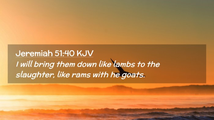 Picture 02 - Jeremiah 51:40 KJV Desktop Wallpaper - I will bring them down like lambs to the - Desktop Bible Verse Wallpaper