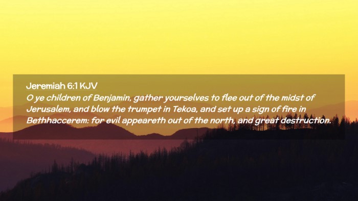 Picture 02 - Jeremiah 6:1 KJV Desktop Wallpaper - O ye children of Benjamin, gather yourselves to - Desktop Bible Verse Wallpaper