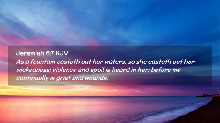 Picture 02 - Jeremiah 6:7 KJV Desktop Wallpaper - As a fountain casteth out her waters, so she - Desktop Bible Verse Wallpaper