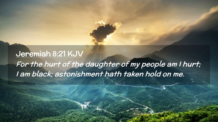 Picture 02 - Jeremiah 8:21 KJV Desktop Wallpaper - For the hurt of the daughter of my people am I - Desktop Bible Verse Wallpaper