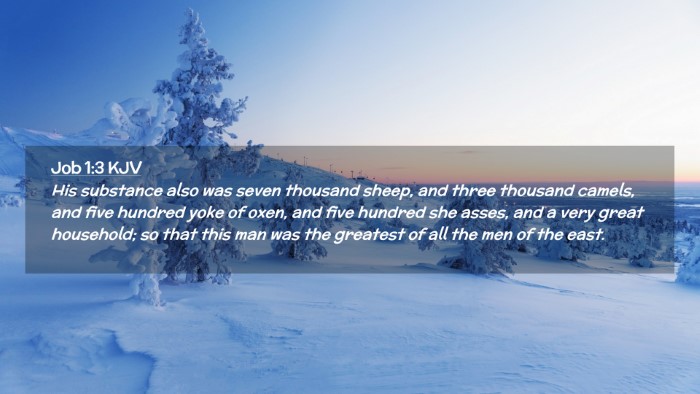 Picture 02 - Job 1:3 KJV Desktop Wallpaper - His substance also was seven thousand sheep, and - Desktop Bible Verse Wallpaper