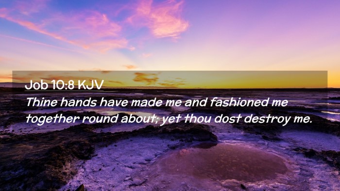 Picture 02 - Job 10:8 KJV Desktop Wallpaper - Thine hands have made me and fashioned me - Desktop Bible Verse Wallpaper