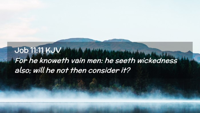 Picture 02 - Job 11:11 KJV Desktop Wallpaper - For he knoweth vain men: he seeth wickedness - Desktop Bible Verse Wallpaper