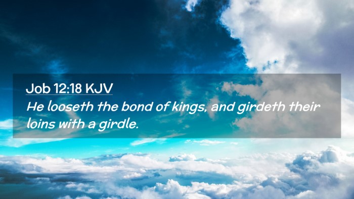 Picture 02 - Job 12:18 KJV Desktop Wallpaper - He looseth the bond of kings, and girdeth their - Desktop Bible Verse Wallpaper