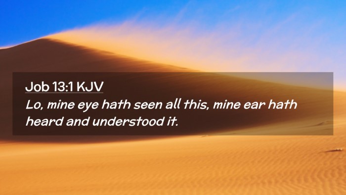 Picture 02 - Job 13:1 KJV Desktop Wallpaper - Lo, mine eye hath seen all this, mine ear hath - Desktop Bible Verse Wallpaper
