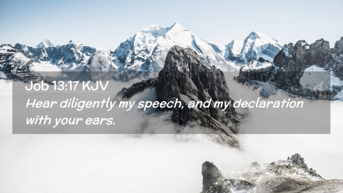 Picture 02 - Job 13:17 KJV Desktop Wallpaper - Hear diligently my speech, and my declaration - Desktop Bible Verse Wallpaper