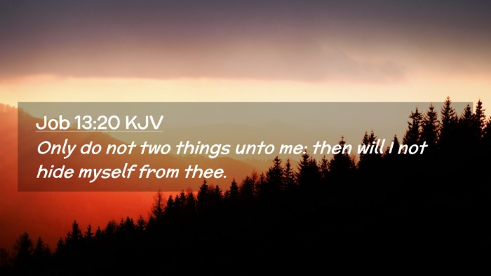Picture 02 - Job 13:20 KJV Desktop Wallpaper - Only do not two things unto me: then will I not - Desktop Bible Verse Wallpaper