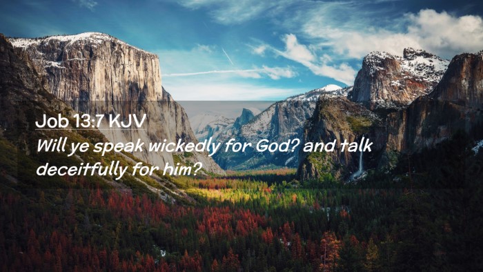 Picture 02 - Job 13:7 KJV Desktop Wallpaper - Will ye speak wickedly for God? and talk - Desktop Bible Verse Wallpaper