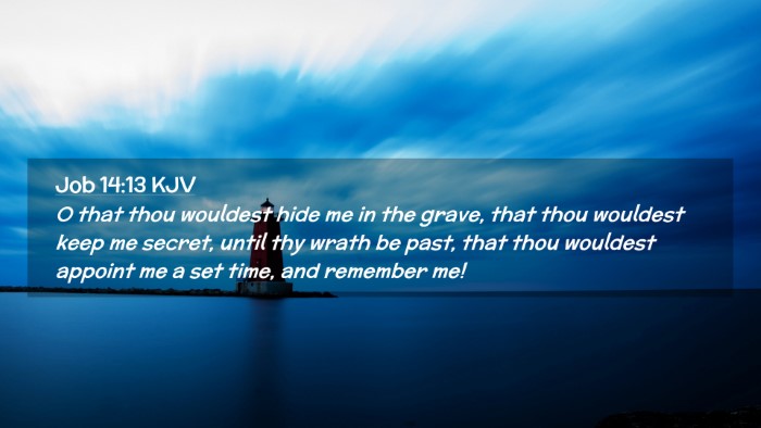 Picture 02 - Job 14:13 KJV Desktop Wallpaper - O that thou wouldest hide me in the grave, that - Desktop Bible Verse Wallpaper