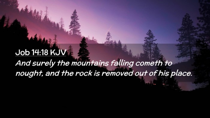 Picture 02 - Job 14:18 KJV Desktop Wallpaper - And surely the mountains falling cometh to - Desktop Bible Verse Wallpaper