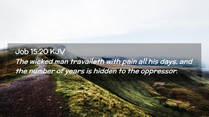 Picture 02 - Job 15:20 KJV Desktop Wallpaper - The wicked man travaileth with pain all his days, - Desktop Bible Verse Wallpaper