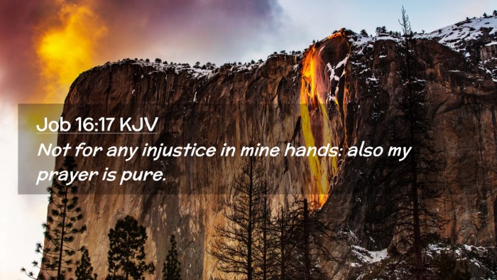 Picture 02 - Job 16:17 KJV Desktop Wallpaper - Not for any injustice in mine hands: also my - Desktop Bible Verse Wallpaper