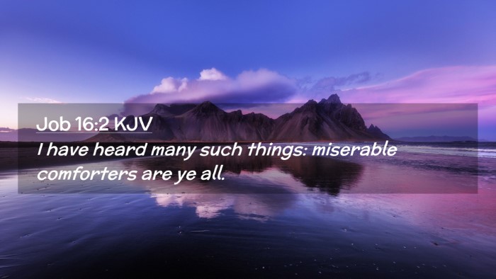 Picture 02 - Job 16:2 KJV Desktop Wallpaper - I have heard many such things: miserable - Desktop Bible Verse Wallpaper