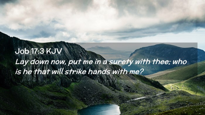 Picture 02 - Job 17:3 KJV Desktop Wallpaper - Lay down now, put me in a surety with thee; who - Desktop Bible Verse Wallpaper