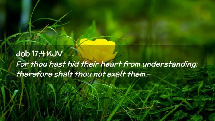 Picture 02 - Job 17:4 KJV Desktop Wallpaper - For thou hast hid their heart from understanding: - Desktop Bible Verse Wallpaper