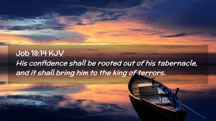 Picture 02 - Job 18:14 KJV Desktop Wallpaper - His confidence shall be rooted out of his - Desktop Bible Verse Wallpaper