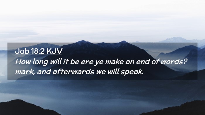 Picture 02 - Job 18:2 KJV Desktop Wallpaper - How long will it be ere ye make an end of words? - Desktop Bible Verse Wallpaper