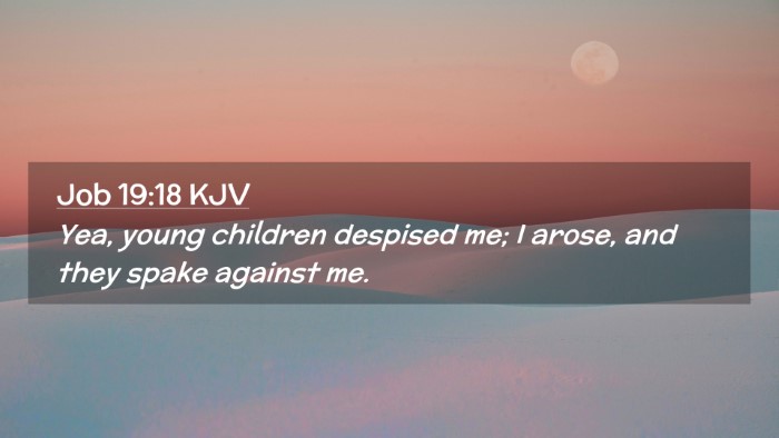 Picture 02 - Job 19:18 KJV Desktop Wallpaper - Yea, young children despised me; I arose, and - Desktop Bible Verse Wallpaper