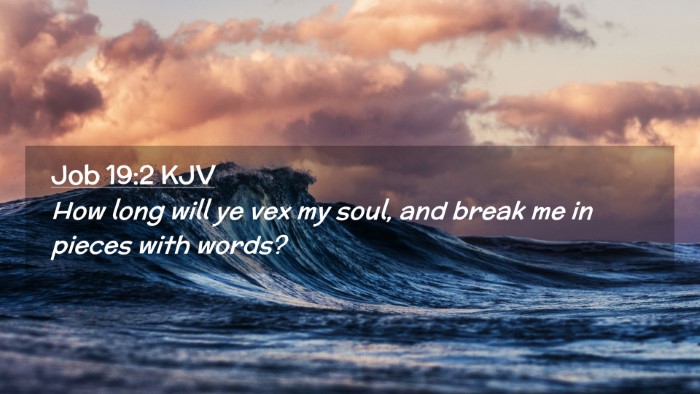 Picture 02 - Job 19:2 KJV Desktop Wallpaper - How long will ye vex my soul, and break me in - Desktop Bible Verse Wallpaper