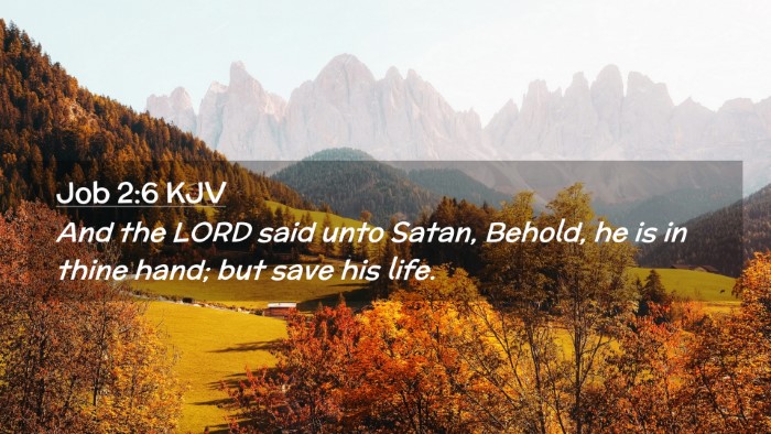 Picture 02 - Job 2:6 KJV Desktop Wallpaper - And the LORD said unto Satan, Behold, he is in - Desktop Bible Verse Wallpaper