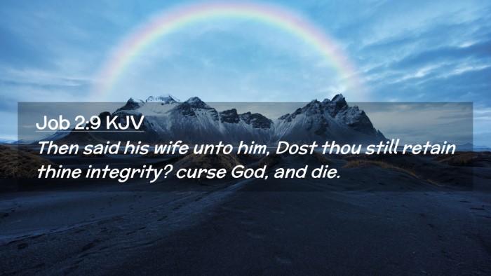 Picture 02 - Job 2:9 KJV Desktop Wallpaper - Then said his wife unto him, Dost thou still - Desktop Bible Verse Wallpaper