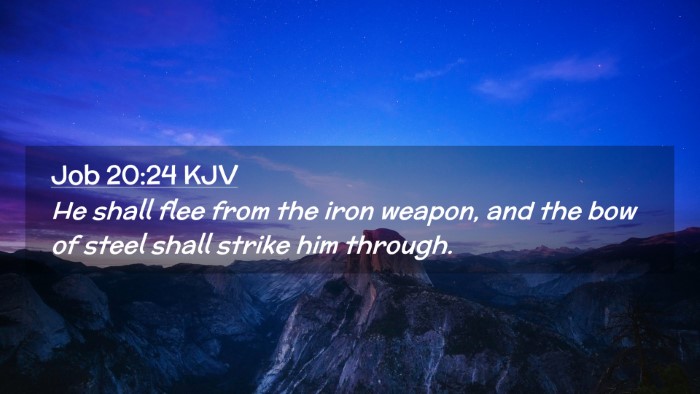 Picture 02 - Job 20:24 KJV Desktop Wallpaper - He shall flee from the iron weapon, and the bow - Desktop Bible Verse Wallpaper