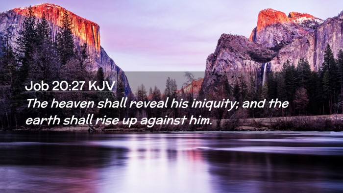 Picture 02 - Job 20:27 KJV Desktop Wallpaper - The heaven shall reveal his iniquity; and the - Desktop Bible Verse Wallpaper