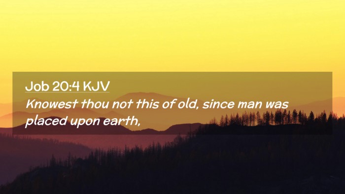 Picture 02 - Job 20:4 KJV Desktop Wallpaper - Knowest thou not this of old, since man was - Desktop Bible Verse Wallpaper