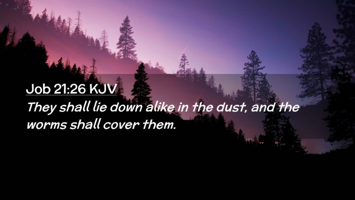 Picture 02 - Job 21:26 KJV Desktop Wallpaper - They shall lie down alike in the dust, and the - Desktop Bible Verse Wallpaper