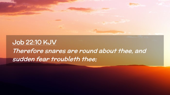 Picture 02 - Job 22:10 KJV Desktop Wallpaper - Therefore snares are round about thee, and sudden - Desktop Bible Verse Wallpaper