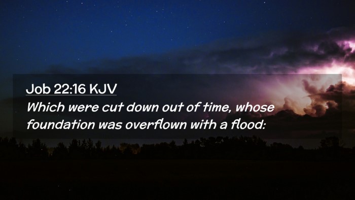 Picture 02 - Job 22:16 KJV Desktop Wallpaper - Which were cut down out of time, whose foundation - Desktop Bible Verse Wallpaper