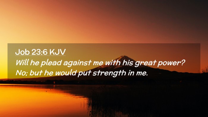 Picture 02 - Job 23:6 KJV Desktop Wallpaper - Will he plead against me with his great power? - Desktop Bible Verse Wallpaper