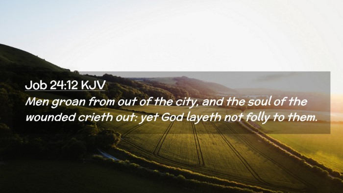 Picture 02 - Job 24:12 KJV Desktop Wallpaper - Men groan from out of the city, and the soul of - Desktop Bible Verse Wallpaper
