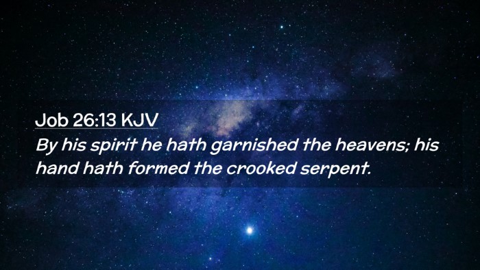 Picture 02 - Job 26:13 KJV Desktop Wallpaper - By his spirit he hath garnished the heavens; his - Desktop Bible Verse Wallpaper