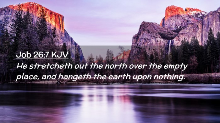 Picture 02 - Job 26:7 KJV Desktop Wallpaper - He stretcheth out the north over the empty place, - Desktop Bible Verse Wallpaper