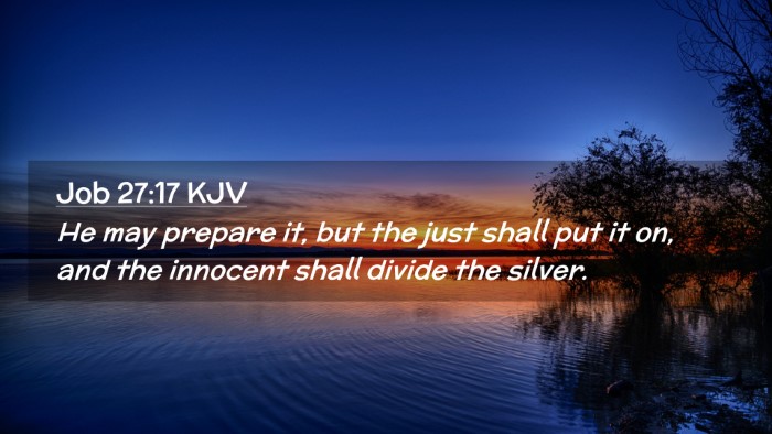Picture 02 - Job 27:17 KJV Desktop Wallpaper - He may prepare it, but the just shall put it on, - Desktop Bible Verse Wallpaper