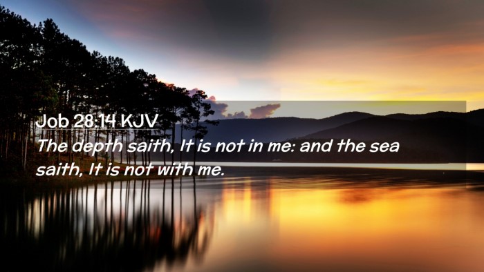 Picture 02 - Job 28:14 KJV Desktop Wallpaper - The depth saith, It is not in me: and the sea - Desktop Bible Verse Wallpaper
