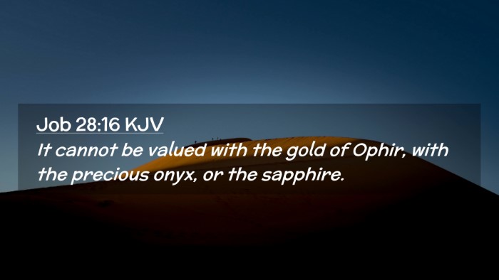 Picture 02 - Job 28:16 KJV Desktop Wallpaper - It cannot be valued with the gold of Ophir, with - Desktop Bible Verse Wallpaper