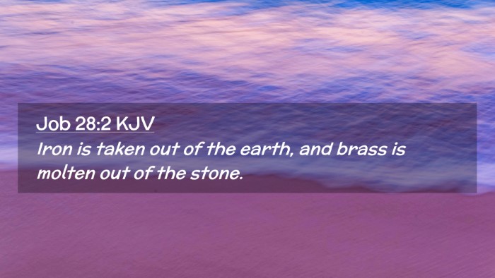 Picture 02 - Job 28:2 KJV Desktop Wallpaper - Iron is taken out of the earth, and brass is - Desktop Bible Verse Wallpaper