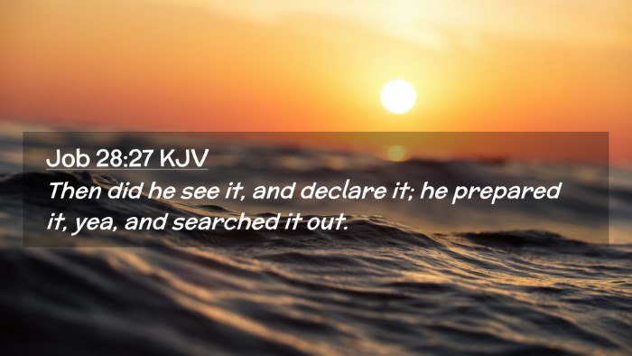 Picture 02 - Job 28:27 KJV Desktop Wallpaper - Then did he see it, and declare it; he prepared - Desktop Bible Verse Wallpaper