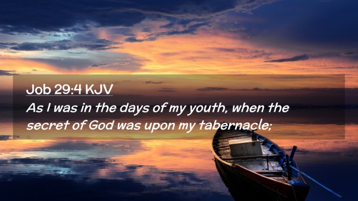 Picture 02 - Job 29:4 KJV Desktop Wallpaper - As I was in the days of my youth, when the secret - Desktop Bible Verse Wallpaper
