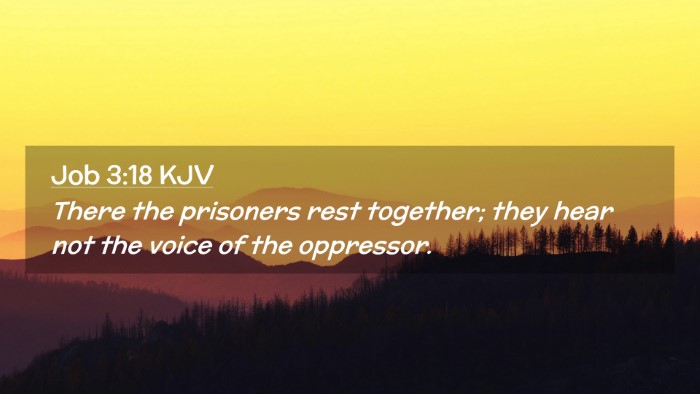 Picture 02 - Job 3:18 KJV Desktop Wallpaper - There the prisoners rest together; they hear not - Desktop Bible Verse Wallpaper