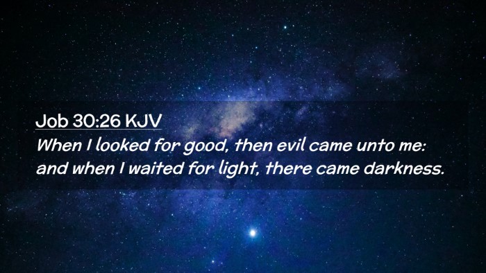 Picture 02 - Job 30:26 KJV Desktop Wallpaper - When I looked for good, then evil came unto me: - Desktop Bible Verse Wallpaper