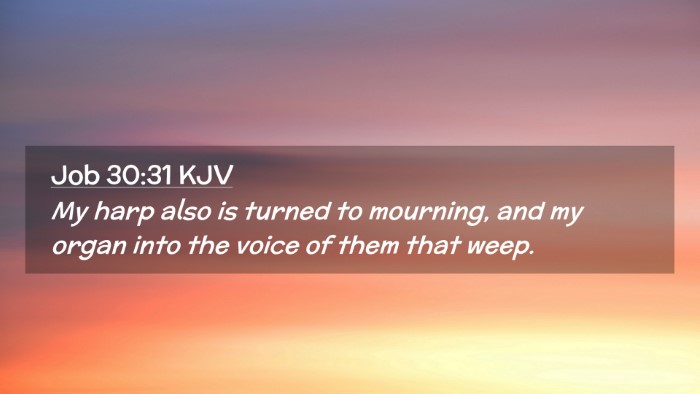 Picture 02 - Job 30:31 KJV Desktop Wallpaper - My harp also is turned to mourning, and my organ - Desktop Bible Verse Wallpaper