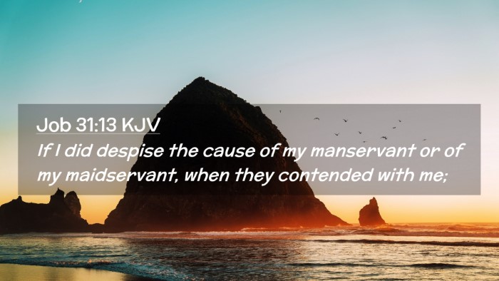 Picture 02 - Job 31:13 KJV Desktop Wallpaper - If I did despise the cause of my manservant or of - Desktop Bible Verse Wallpaper