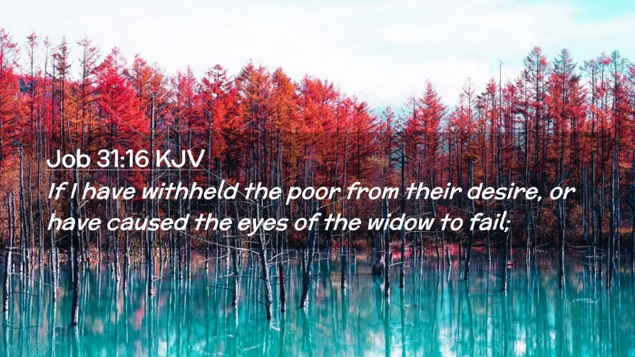 Picture 02 - Job 31:16 KJV Desktop Wallpaper - If I have withheld the poor from their desire, or - Desktop Bible Verse Wallpaper