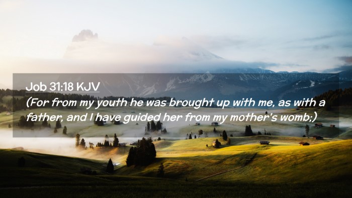 Picture 02 - Job 31:18 KJV Desktop Wallpaper - (For from my youth he was brought up with me, as - Desktop Bible Verse Wallpaper