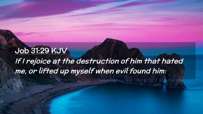 Picture 02 - Job 31:29 KJV Desktop Wallpaper - If I rejoice at the destruction of him that hated - Desktop Bible Verse Wallpaper