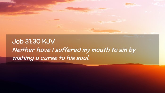 Picture 02 - Job 31:30 KJV Desktop Wallpaper - Neither have I suffered my mouth to sin by - Desktop Bible Verse Wallpaper